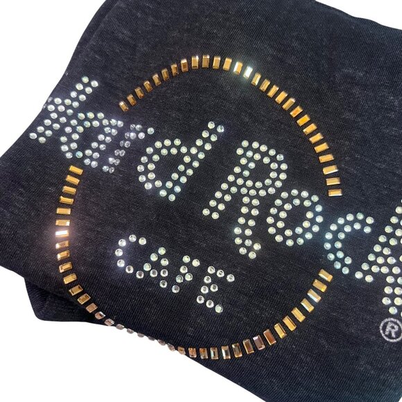 Hard Rock Cafe Niagara Falls Graphic T-Shirt With Rhinestones & Cutout Sleeves L - Picture 3 of 5